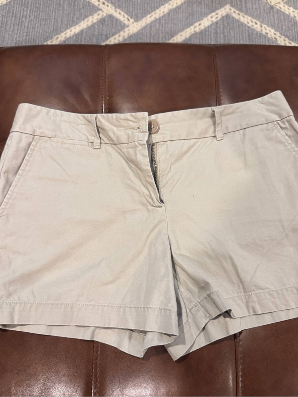 LOFT Cream Chino Bermuda Shorts